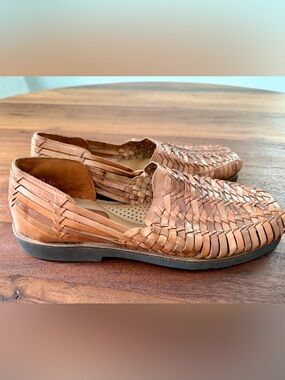 Sunsteps Hand Woven Leather Moccasins Huarache Sandals Shoes Men Sz 11 Boho